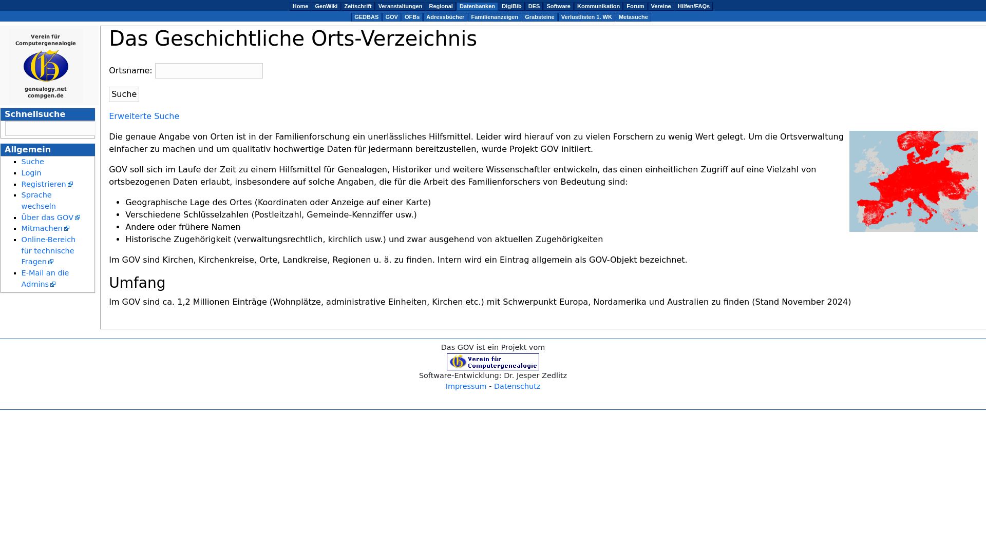 Das Genealogische OrtsVerzeichnis (GOV)