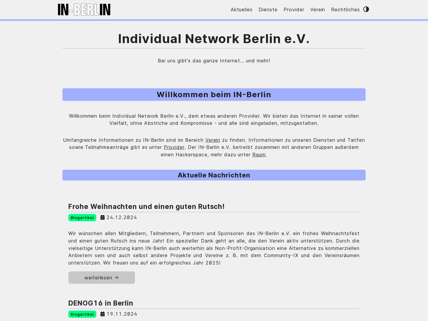 IN-Berlin im Web -  Individual Network Berlin e.V.,