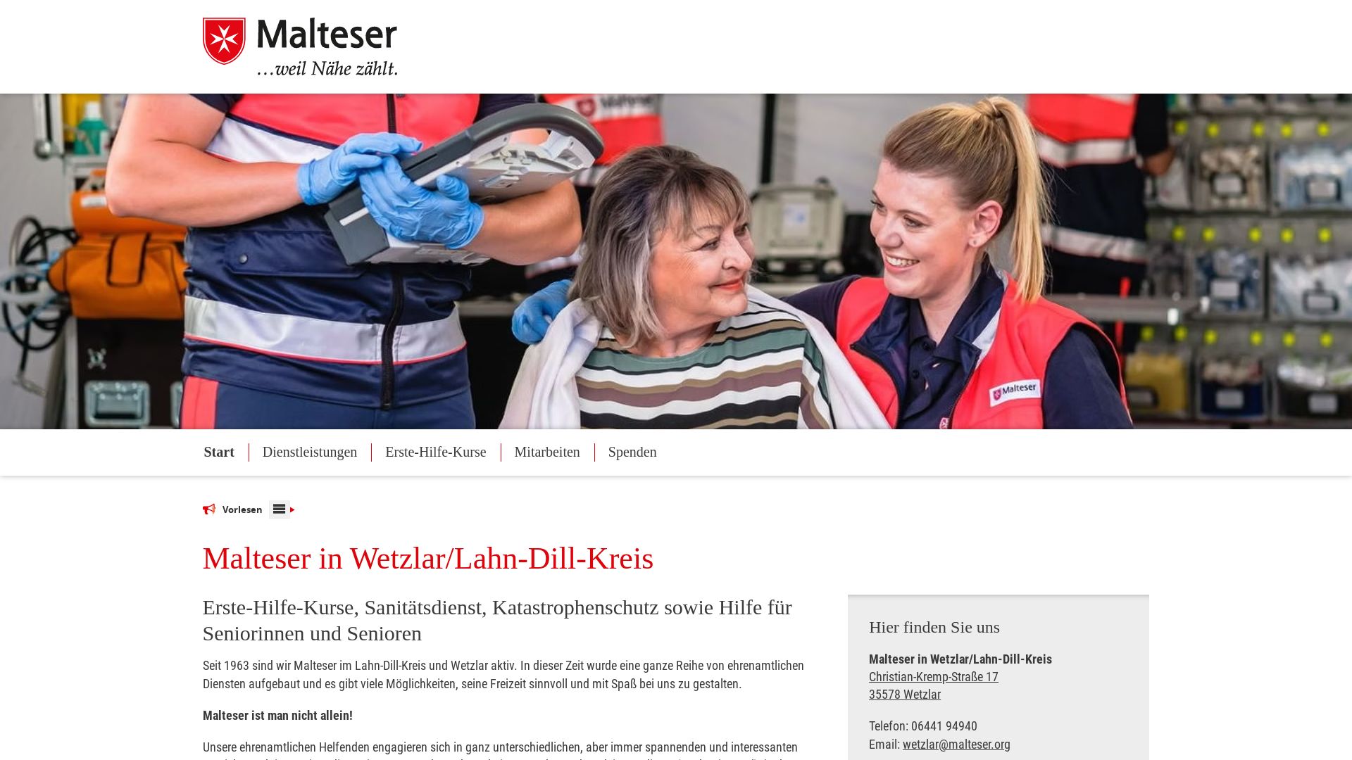 Malteser Hilfsdienst e. V., Kreis- und Stadtgeschäftsstelle Lahn-Dill-Kreis / Wetzlar