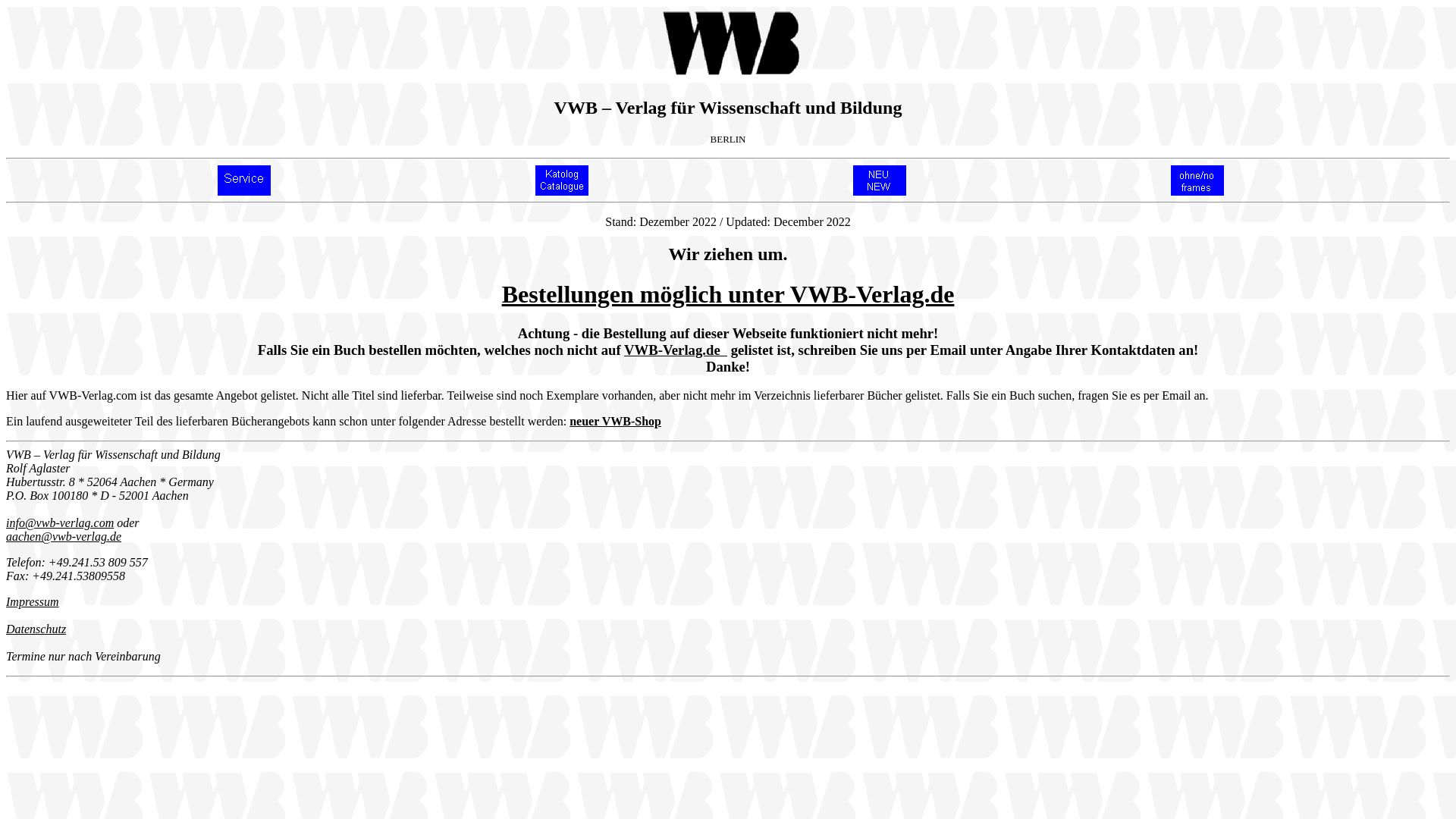 VWB - Verlag für Wissenschaft und Bildung