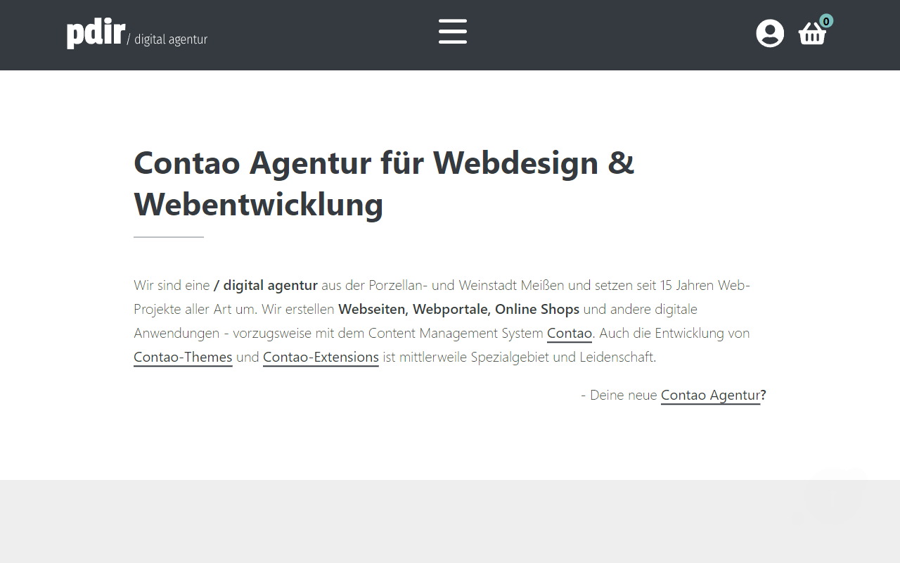 Contao Agentur für Webdesign
