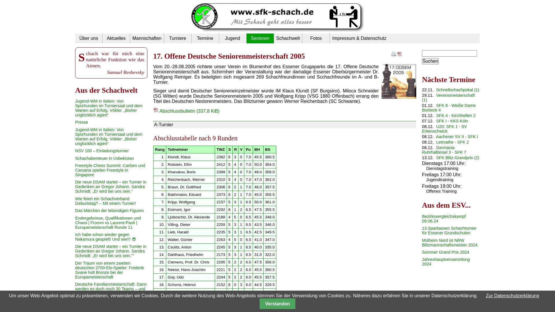 17. Offene Deutsche Senioren-Einzelmeisterschaft