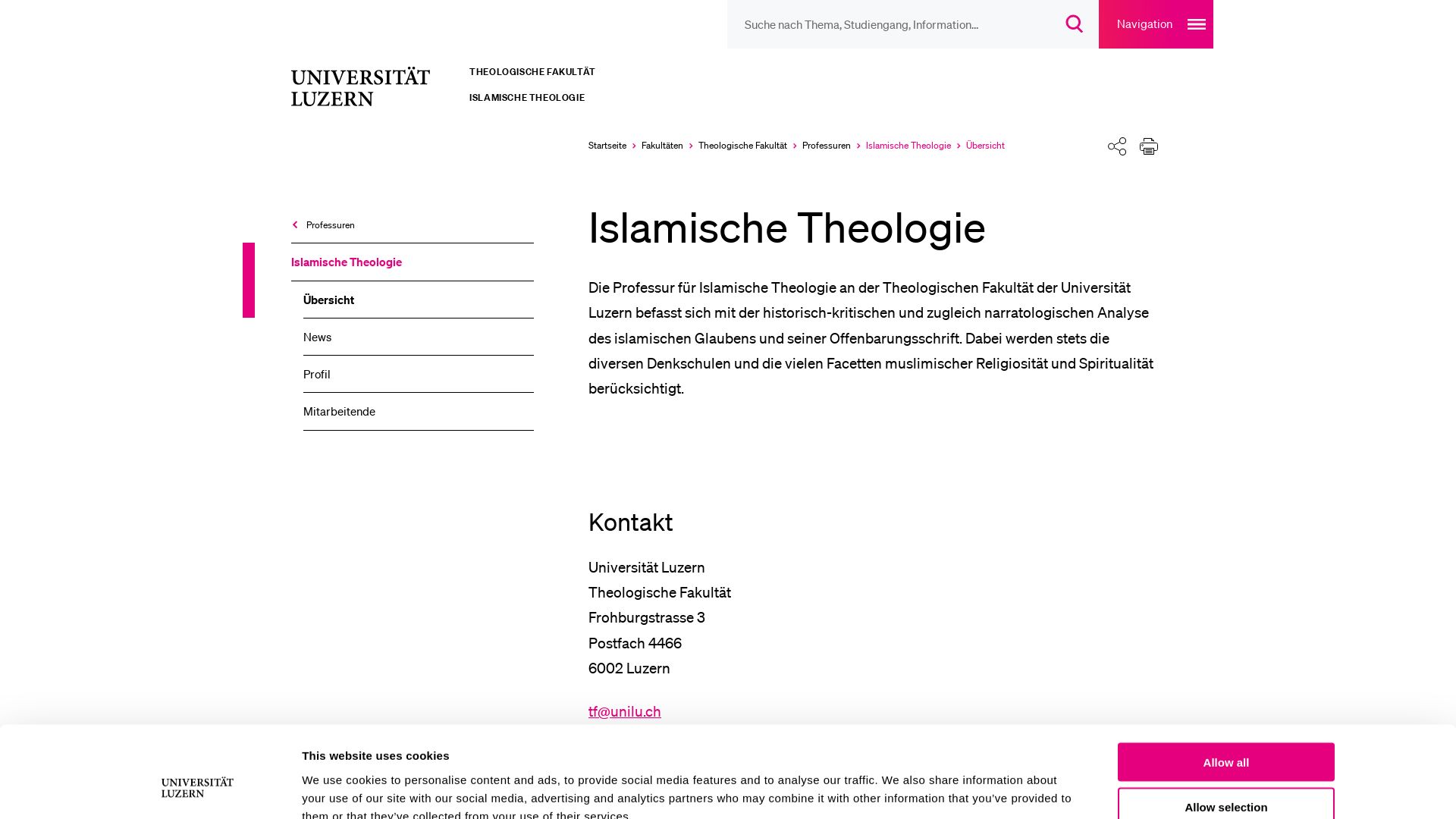 Assistenz-Professur für Islamische Theologie